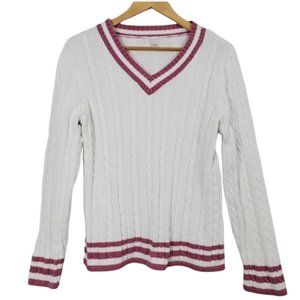 Preppy White and Pink Academia Sweater